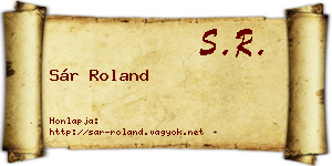 Sár Roland névjegykártya